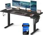 SONGMICS Höhenverstellbarer Schreibtisch elektrisch, 160 x 70 cm, stufenlos verstellbar, Memory-Funktion mit 4 Höhen, tintenschwarz LSD136B01
