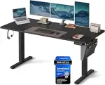 SONGMICS Höhenverstellbarer Schreibtisch elektrisch, 160 x 70 cm, stufenlos verstellbar, Memory-F...