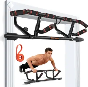 Sportneer Klimmzugstange für Türrahmen mit Klappgriff – Klimmzugstange mit Mehre