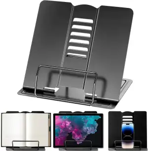 Buchständer Metall, Verstellbarer Buchhalter Leseständer, Faltbarer Bücherstände