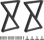 Tischbeine Metall Schwarz, Satz von 2, 72 x 50cm, schwarz pulverbeschichtet möbelfüße, Tischgestell Metall Tischgestell, DIY Esstisch Schreibtisch Büro Schreibtisch