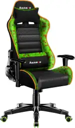 huzaro Ranger 6.0 Pixel - Kinderdrehstuhl Gamingstuhl Ergonomisch - 1 Stück - Höhenverstellbar mit Nacken- & Lendenkissen - PU HD Leder - Kippfunktion - Kinder 100–160 cm - Schwarz Design