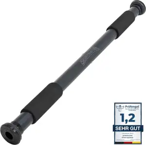 SPORTINATOR® Klimmzugstange zum Einspannen im Türrahmen, für dein Home-Gym. Läng