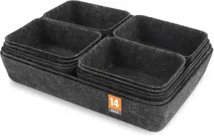 YiJiuBu 14-Teiliger Schubladen-Organizer aus Filz, stapelbare Aufbewahrungsboxen