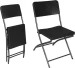 eSituro 2er Klappstuhl Faltbar Klappstühle bis 150 kg Belastbar Gartenstuhl Klappbar Möbel Balkonstuhl Schreibtischstuhl für Büro Garten Balkon Terrasse Camping Stuhl, 59 x 81 x 46 cm, Schwarz