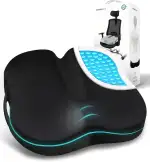 Travel Ease Ergonomisches Sitzkissen, Premium Gel Memory-Schaum Sitzpolster mit Rutschfester Basis für langes Sitzen, Hüftstützkissen für Bürostuhl, Autositz, Gaming-Stuhl (Schwarz)
