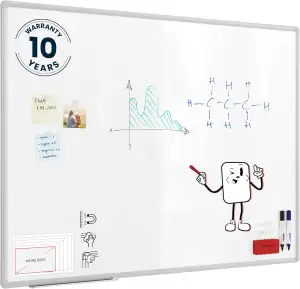 Allboards, magnetisches Whiteboard mit Expo-Alurahmen, trocken abwischbar und be