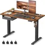 VASAGLE Höhenverstellbarer Schreibtisch elektrisch, 120 x 60 cm Tischoberfläche, Memory-Funktion ...