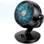 WOWDSGN Ventilator Leise, Tischventilator 24dB, Leistungsstarker 3D Turbo-Luftzirkulator - 100° & 80° Oszillation - 3 Geschwindigkeitsstufen für Schlafzimmer Wohnzimmer Büro Küchen - Schwarz