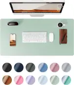 YSAGi Schreibtischunterlage 80x40cm, Premium Leder Mauspad XXL, Rutschfeste Tischunterlage Schreibunterlage, Multifunktionales Office Mousepad Schreibtisch Zubehör für Büro & Homeoffice (Mintgrün)