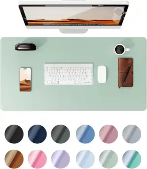 YSAGi Schreibtischunterlage 80x40cm, Premium Leder Mauspad XXL, Rutschfeste Tisc