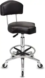 Rollhocker bis 160 kg - Ergonomisch geformter Sitz mit Rollen und Lehne - Drehhocker (Premium Rol...