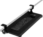 ERGOMAKER Tastaturablage, tastaturauszug untertischmontage mit C-Klammer-Befestigung, ergonomisches Design, Tastaturablage zum Tippen 650x300 mm, Büro und Zuhause (schwarz)