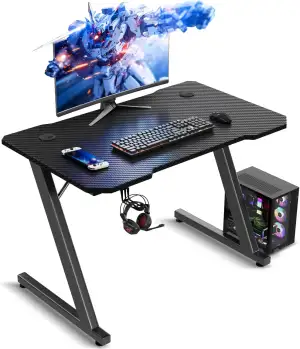 TRIUMPHKEY Gaming Tisch 80 x 52 cm, Gaming Schreibtisch, PC Tisch mit Kopfhörerh