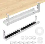 Mimoke Kabelkanal Schreibtisch - 800 bis 1200 mm ausziehbare Kabelwanne Kabelmanagement Schreibtisch mit Zubehör Einfache Klemmmontage (Weiß)