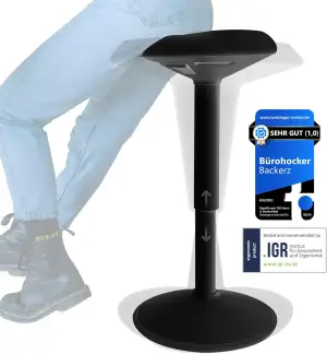 Ergonomischer Hocker - Bürohocker Testsieger mit 55-80 cm Stehhocker Höhenverste