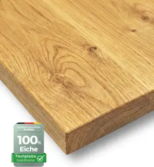 holz4home® Tischplatte Echtholz Eiche I 140 x 80 x 4 cm LxBxH I Esstisch-Platte 
