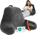 ELONEO Rückenkissen, Lesekissen für Bett und Sofa mit Armlehnen – Ideal als Rückenstütze für mehr Halt und Komfort von Rücken, Kopf und Nacken