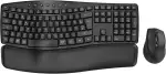 SABLUTE Kabellose Tastatur und Maus Set, 30 dB leise, ergonomische Tastatur mit Wave Tasten und w...
