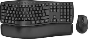 SABLUTE Kabellose Tastatur und Maus Set, 30 dB leise, ergonomische Tastatur mit 