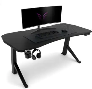 Ultimate Setup® Gaming Tisch höhenverstellbar elektrisch schwarz, Gamer Tisch, G