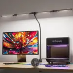 EYOCEAN Schreibtischlampe, Schreibtischlampe mit 4 Lichtquellen, 24W 100cm Tageslichtlampe Schrei...