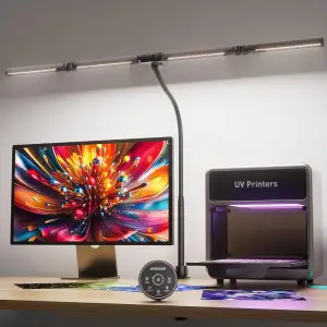 EYOCEAN Schreibtischlampe, Schreibtischlampe mit 4 Lichtquellen, 24W 100cm Tages