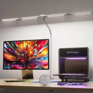 EYOCEAN Schreibtischlampe, Schreibtischlampe mit 4 Lichtquellen, 24W 100cm Tages