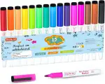 Shuttle Art Whiteboard Marker Set, 15 Farben Magnet Whiteboard Stifte mit Radiergummi, Folienstift abwischbar, Dry Erase Marker mit feiner Spitze, Flipchart Stifte für Weißwand, Schreibtafeln, Spiegel