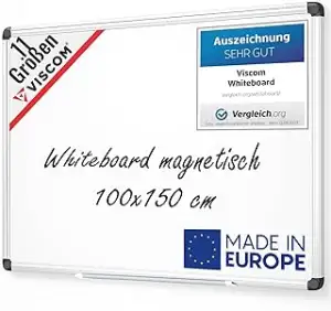 VISCOM Whiteboard magnetisch - 100 x 150 cm - Magnettafel in 11 Größen - Magnetw