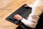 ErgoPols Plus Classic Handgelenkauflage | Echtleder Wrist Rest für Tastatur & Maus | Anti-Rutsch Unterseite | Feste Polsterung | 69 x 27 cm, Schwarz