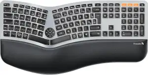 ProtoArc EK01 Plus Ergonomische Tastatur Kabellos Beleuchtet, Full Size Ergo Fun