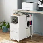 HOCSOK Rollcontainer, Aktenschrank mit Schublade und Fächern, Büroschrank Lagerschrank, Beistellt...