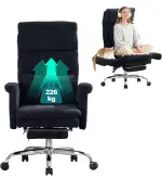 UEV Bürostuhl Ergonomisch mit Fußstütze bis 226kg,klappbare Armlehnen/Dicker Sitzpolsterung/Verst...