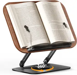 Buchständer zum Lesen,verstellbarer Holz-Buchhalter Leseständer,360° drehbar,fal