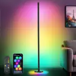 LED Stehlampe Wohnzimmer Dimmbar RGBIC - 140cm Smart Modern Stehlampe mit Fernbedienung und APP, ...
