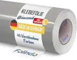 FOLINDO Möbelfolie selbstklebend Glanz Vinyl - langlebige Möbel Klebefolie 072 Hellgrau 5 m x 31,...