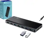 TP-Link UH720 7-Port USB 3.0 Hub mit netzteil, 2 × 2,4A Ladeports, 5 Gbit/s High-Speed USB Splitter, Netzadapter & USB-Kabel, kompatibel mit Windows, Mac OS, Linux, für Laptop, PC, Tablet