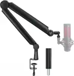 SENSIC SA-30 Mikrofonständer Tisch mit 360° drehbarem Schwenkarm, optionale Erhöhung und 3/8 bis 5/8 Adapter, Universelle Mikrofon Halterung, Profi Mikrofonarm inkl. Zubehör, Boom Arm Schwarz