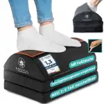 Fußstütze Schreibtisch – (TESTSIEGER) 3 Fach höhenverstellbar mit flauschiger Fußtasche-Ergonomisch höhenverstellbare, rutschfeste Fußablage–Büro und Schreibtisch Zubehör-Fußbank Fußhocker