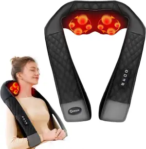 KNQZE® Nackenmassagegerät mit Wärme 2026, 4D Shiatsu Massagegerät Nacken Schulte