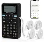 SUPVAN E11 Etikettendrucker, Deutsches Layout (QWERTZ) Tastatur,mit 2 Rollen Endlos- und 2 Rollen...