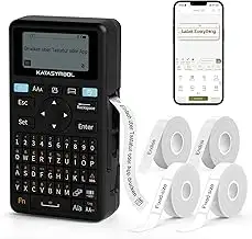 SUPVAN E11 Etikettendrucker, Deutsches Layout (QWERTZ) Tastatur,mit 2 Rollen End