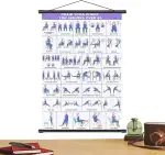 Peufcmi Stuhl Fitness Übungen Poster - Wandmontage Faltbar - Stuhlyoga Poster Für Senioren Über 60,Für Büro Wohnzimmer Schlafzimmer Fitness Dehnübungen Beweglichkeit