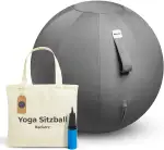 Sitzball - Ergonomische Sitzmöbel für Büro und Heimbüro - Langlebiger Stoff, Gymnastikball - Fitness-Ball, Ballstuhl mit Ballauflage - Waschbarer Leinenbezug