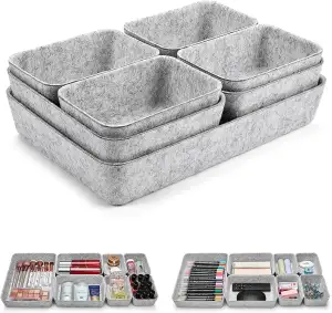 14 Stück Schubladen Organizer Filz, Schubladeneinsatz Büro Schubladen Ordnungssy