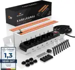 Kabelkanal Schreibtisch Weiß - Kabelmanagement Set selbstklebend & verschraubbar - Kabel Organize...