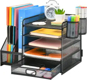 Marbrasse Schreibtisch Organizer mit Aktenhalter, 5 Ebenen Papier Briefablage mi