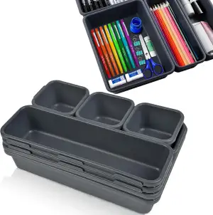 Schubladen Organizer Set 8-teilig – Büro Organizer für Schreibtisch Schublade – 