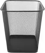 D.RECT KOMO Papierkorb Metallgitter 18 Liter Eckig Mülleimer Schreibtisch Büro Abfalleimer Schwarz